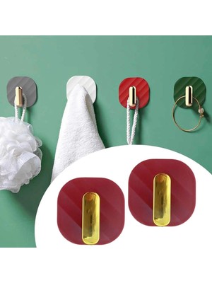 Pileli Store 2li Yapışkanlı Retro Askılık Dolap Kapak Kulpu Kırmızı