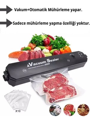Pileli Store Gıda Vakum ve Mühürleme Makinesi- Yiyecek Tazeliği Koruma Ev ve Restoran Için