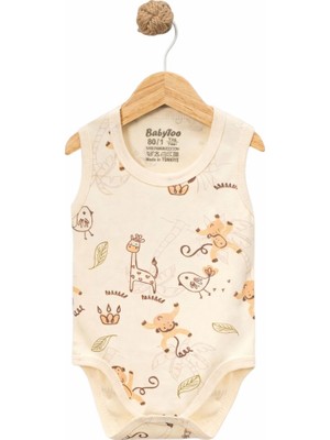 BabyToo Erkek Bebek %100 Pamuk Dijital Hayvan Desenli Askılı Body (1 Ay-3 Yaş)