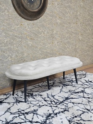 Sevinç Mobilya Ufo Oturak Bench - Siyah Boyalı Sivriltme Ayak - Oturak - Bench - Puf - Yatak Ucu Pufu