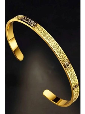 Adele Ayetel Kürsi Bileklik Gold Paslanmaz Çelik Ayarlanabilir Bileklik