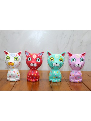 Pileli Store Ahşap Tekli Kedi