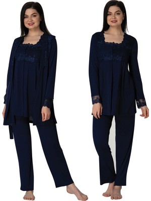 Gecem Giyim Effortt 2401  Sabahlıklı Lohusa Pijama Takımı