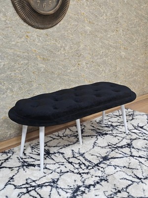 Sevinç Mobilya Ufo Oturak Bench - Beyaz Boyalı Sivriltme Ayak - Oturak - Bench - Puf - Yatak Ucu Pufu