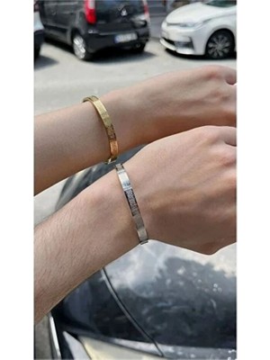 Ayetel Kürsi Bileklik Gümüş Paslanmaz Çelik Ayarlanabilir Bileklik