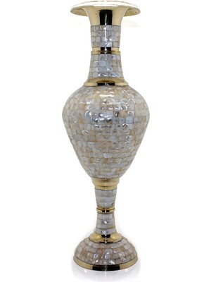 Pileli Store Pirinç Sedefli Vazo 35 cm