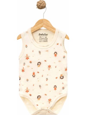 BabyToo %100 Pamuk Kız Bebek Dijital Prenses Desenli Atlet Body  Çıtçıtlı Yumuşak Kumaş (0-9 Ay)