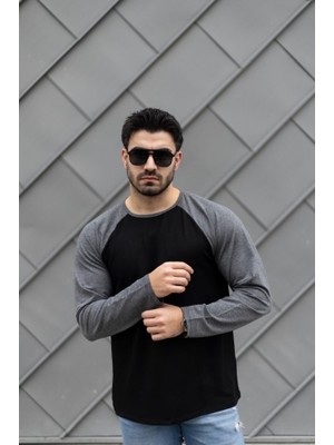 Modaurul Erkek Uzun Kollu Bisiklet Yaka Viskon Iki Iplik Sweat