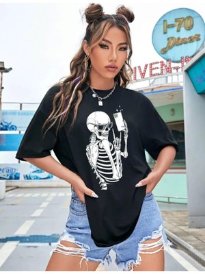 Modaurul Baskılı T-Shirt - Siyah