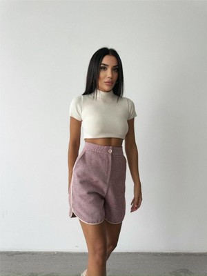 Modaurul Kaşe Kısa Şort - Gül Kurusu