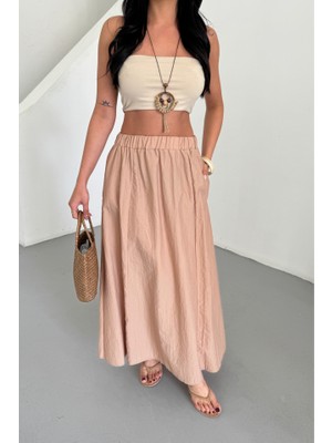 Modaurul Etek Şanel Boy Soft Kumaş - Bej