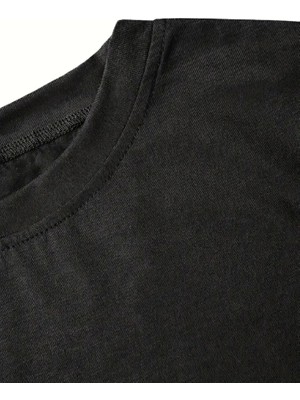 Modaurul Fiyonk Baskılı Siyah Oversize Unisex T-Shirt- Siyah