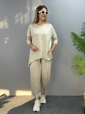 Modaurul Kadın Iki Iplik Viskon Pamuk Kumaş Arma Detaylı Ikili Takım