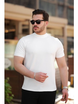 Modaurul Erkek Yarım Balıkçı Yaka Kısa Kollu T-Shirt