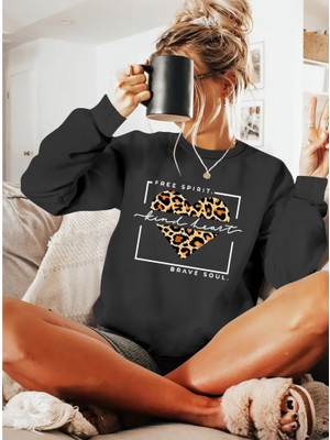 Modaurul Kadın Uzun Kollu Bisiklet Yaka Desenli Viskon Iki Iplik Bluz