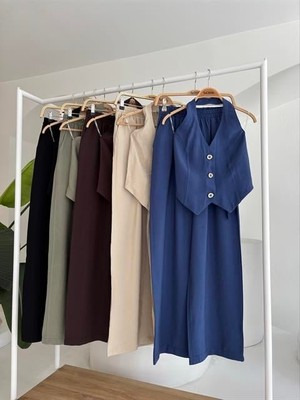 Modaurul Halter Yaka Yelekli Modal Takım 10144