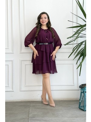 Reglan Kol Şifon Elbise