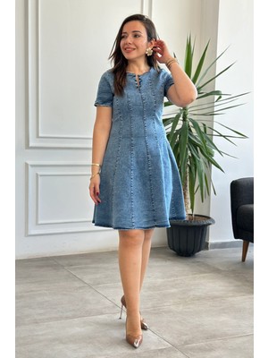 Yıkamalı Kot Elbise