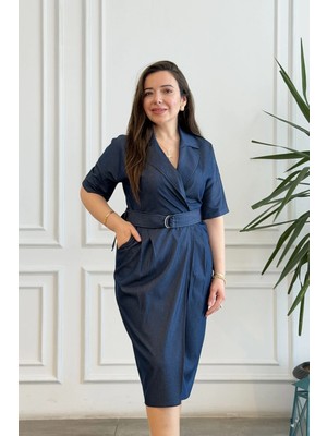 Ceket Yaka Kot Elbise