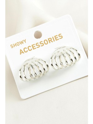 Pileli Store Yelpaze Trend Metal Küpe