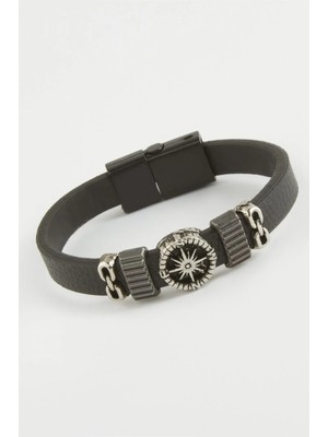 Pileli Store Yıldız Kaliteli Mıknatıslı Suni Deri Bileklik