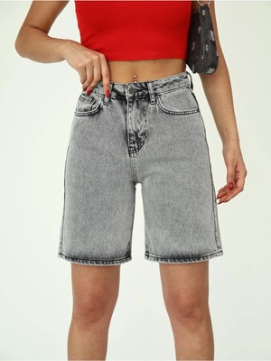 Zeo Basic Boru Paça Denim Şort