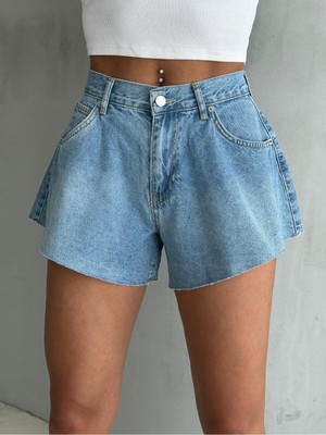 Zeo Basic Mini Fresh Mavi Jean Şort