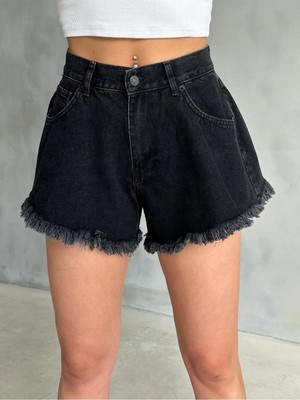 Zeo Basic Mini Füme Jean Şort