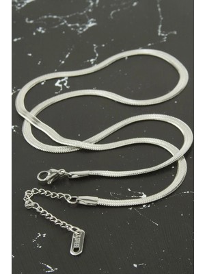 Pileli Store Ince Italyan Zincir Çelik Kolye 55 cm