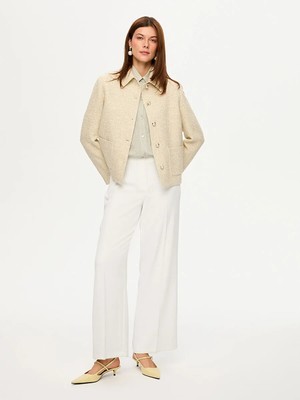 Faik Sönmez Inci Düğme Detaylı Tüvit Ceket S26CKT029