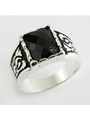Pileli Store Kristal Taşlı Metal Erkek Yüzük