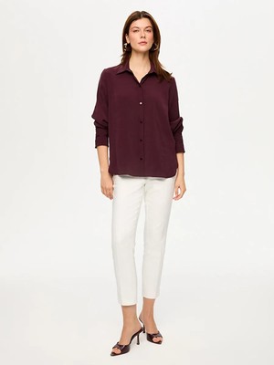 Faik Sönmez Kolu Nervür Dikiş Detaylı Modallı Gömlek S26GML001