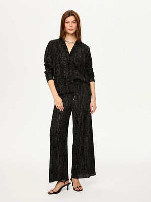 Faik Sönmez Kendinden Simli Dokulu Örme Hırka S26HRK003