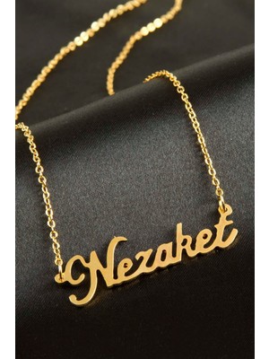 Pileli Store Nezaket Isimli Kolye (Kişiye Özel)