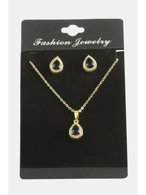 Pileli Store Damla Zirkon Taşlı Set Kolye