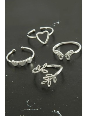 Pileli Store Karışık Lüx Çelik Eklem Yüzük 1 Adet