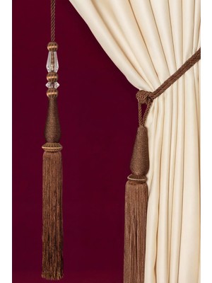 Mefaks Tekstil Damla Model Kordon Sarım Braçol Set Kahverengi (2 Braçol + 1 Sarkıt)