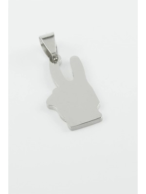 Pileli Store Zafer Işareti Çelik Kolye Ucu 2,8 cm