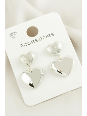 Pileli Store Kalp Trend Metal Küpe