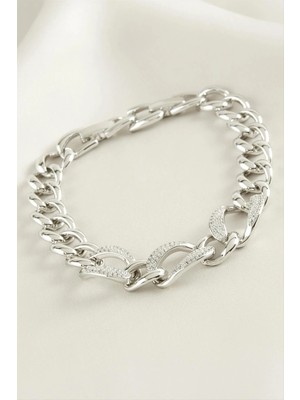 Pileli Store Xuping Oval Zirkon Taşlı Lüks Çelik Bileklik