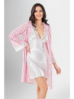 Pileli Store  2 Li Kısa Sabahlık Takımı Desenli
