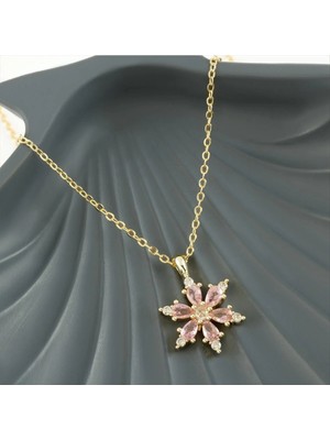 Pileli Store Lotus Zirkon Taşlı Yeni Sezon Kolye