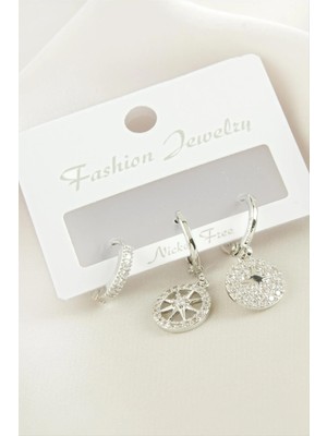 Pileli Store 3 Adet Yıldız Zirkon Taşlı Küpe