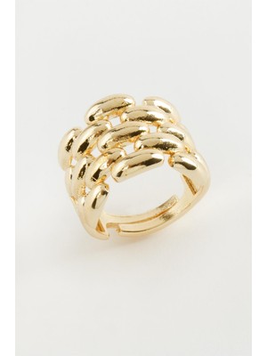 Pileli Store Zincir Şekilli Metal Yüzük