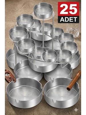 Nishev.com Evini Sev 25 Adet Krom Küllük Seti 10CM Otel -Restaurant- Cafe