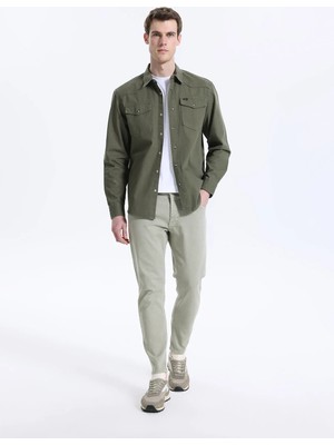 Lee Cooper Normal Bel Slim Tapered Haki Erkek Chino Pantolon 262 Lcm 221005 Lonce Haki