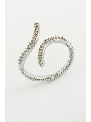 Pileli Store Yılan Zirkon Taşlı Yüzük