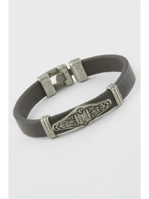 Pileli Store Kayı Boyu Suni Deri Bileklik