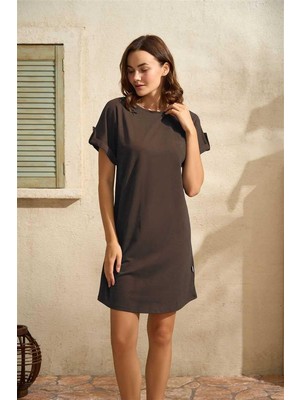 Findit Günlük Kısa Kol Bisiklet Yaka Cotton Düz Yazlık Kısa Pijama Takımı