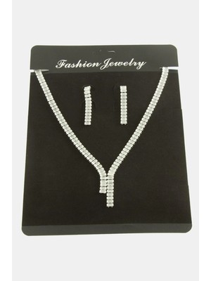 Pileli Store Tamtur Baget Zirkon Taşlı Lüks Set Kolye 7 mm